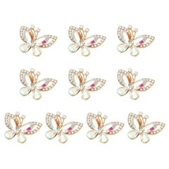 10Pcs Butterfly Rhinestone, Crystal Butterflies for Crafts, Ab Color