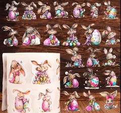 40 pcs 1 Inch Cartoon Funny Bunny Easter Stickers Great For Projects Decorations