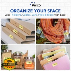 Perco Metallic Gold 1×2 Inch Perforated Labels 500/Roll