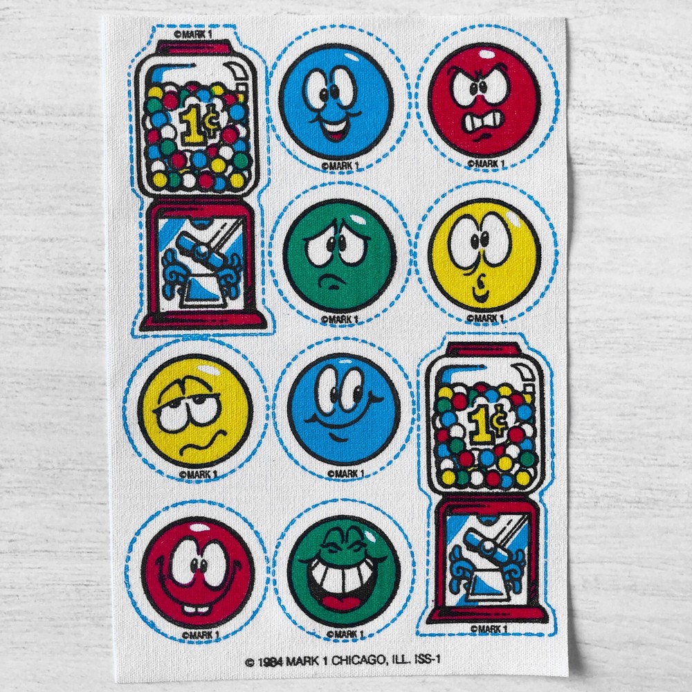 Vintage Mark 1 Scratch N Sniff 80s Iron-On Patch, Bubble Gum 1984 Ironables