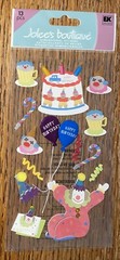 RARE Jolees Clown Birthday Ice Cream Cake Balloon Happy Party Scrapbook Stickers