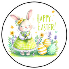 HAPPY EASTER BUNNY ENVELOPE SEALS LABELS STICKERS PARTY FAVORS