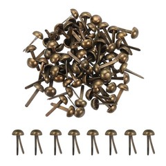 120Pcs Brads Paper Fasteners, 6×13 mm Metal Round Head Split Pins, Bronze