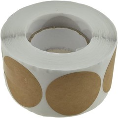 1.5-Inch 500Pcs Natural Brown Kraft Round Label – Blank Adhesive Sticker to W…