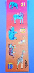 vintage Paper Art birthday zoo animals sticker strip