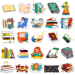 100 Pcs Book Stickers Bulk, Reading Sticker for Water Bottles, Library Sticke…