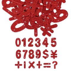 Number Foam Stickers 72Pcs, Numbers 0-9 EVA Self Adhesive Glitters Red