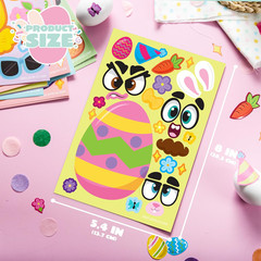 24 PCS Easter Match Make a Face Stickers – Chick Bunny Sheep Egg Pattern