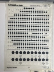 Letraset And Zip A Tone Symbols – Register Marks 70507, 554 – 3 Partial Sheets