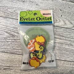 EyeLet OutLet Shape Brads 12/Pkg Funky Fish