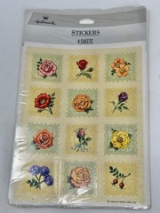 Vintage 90s Hallmark Rose Flower Stickers 4 Sheets New in Pack Floral