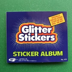 Vintage 80s Gordy Glitter Sticker Mini Album Scratch & Sniff Prism Silver Glow