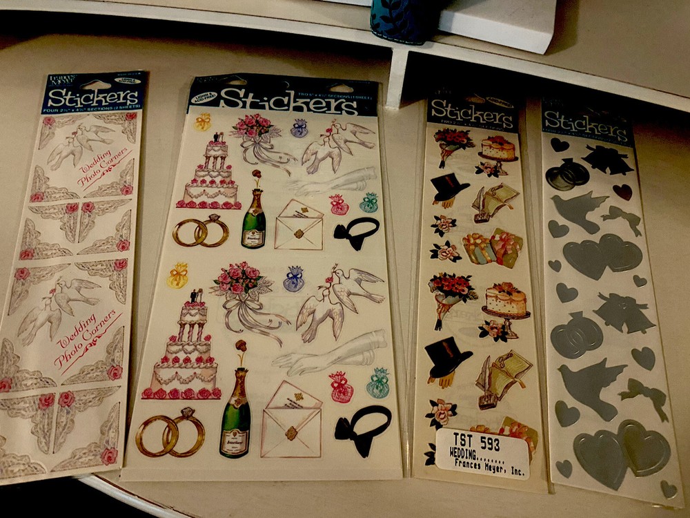 FRANCES MEYER Wedding Theme Stickers Lot Of 4 Pkgs Vtg NIP