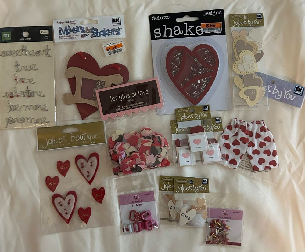 Valentine’s Day Love Hearts Jolee’s Wire Words Scrapbook Embellishments Lot NEW
