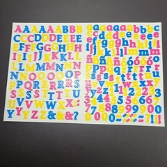 4 Sheets Creative Memories Stickers Blue Yellow Pink Green LETTERS and NUMBERS