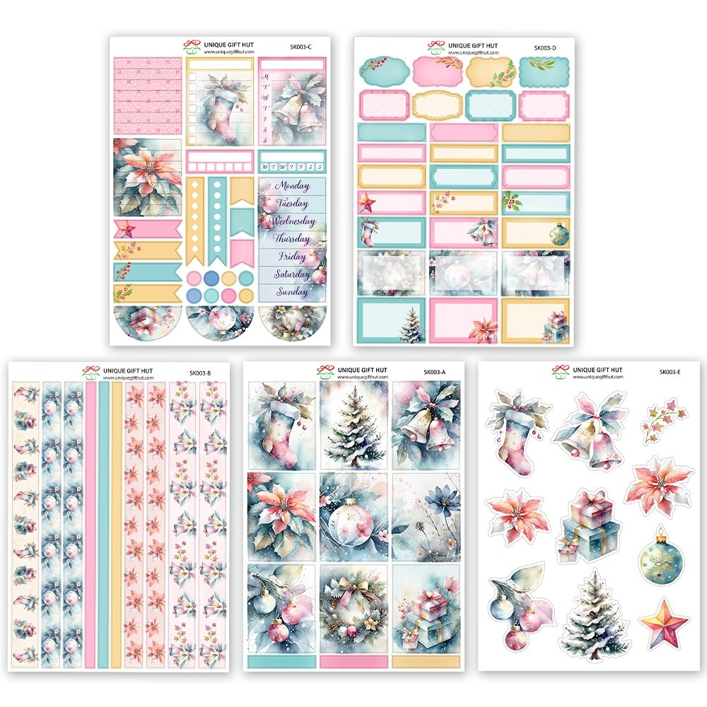 Planner Sticker Kit Christmas Winter Holiday Sticker for standard weekly planner