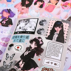 Japanese Retro Sticker Book, Anime Girl Theme – 650+ Cute Old Showa Style Comic