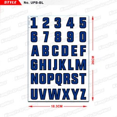 Full Alphabet Stickers A B C Numeral Number Decals Glossy Red Blue Black Green