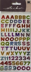 FUN HOUSE COLORFUL Prismatic Alphabet Stickers(89pc)Sticko •Letters•Memories•