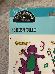 Vintage Hallmark Barney The Dinosaur Stickers Baby Bop Band 90s Music Y2K