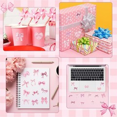 500pcs/roll Pink Bow Seal Stickers, Cute Gift Box Blessing Stickers, Packaging D