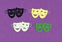 MASKS COMEDY/TRAGEDY die cuts scrapbook cards
