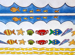 Vintage 1999 MAMBI Summer Kids Beach Borders Clear Stickers Scrapbooking 12″ NOS