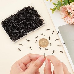 1000Pcs Mini Brads Fasteners Black Metal Paper Fasteners Iron Scrapbooking Brads
