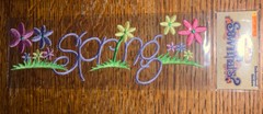 SEW WHATS Sticker Title EMBROIDERED ~ SPRING ~ Flower Beautiful 11″x3″ Scrapbook