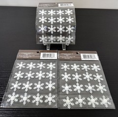 3 Recollections Glitter Snowflake Embellishment 16pc Stickers Silver White New