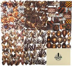 120PCS Steampunk Vintage Stickers – Die-Cut Antique Gears, Bulbs & Butterflies w