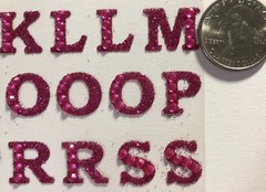 DARK PINK GLITTER ALPHABET Sticker(55pc)Duck Tape•Rhinestones•Holiday•Upper-Case