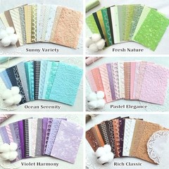 102 Unique Textured Scrapbook Papers and Mesh Fabric Textured Paper-01
