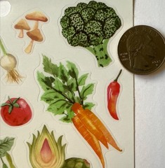 VEGETABLE Mylar Stickers(22pc) Paper Studio•Thanksgiving•Food •Beet•Card Making