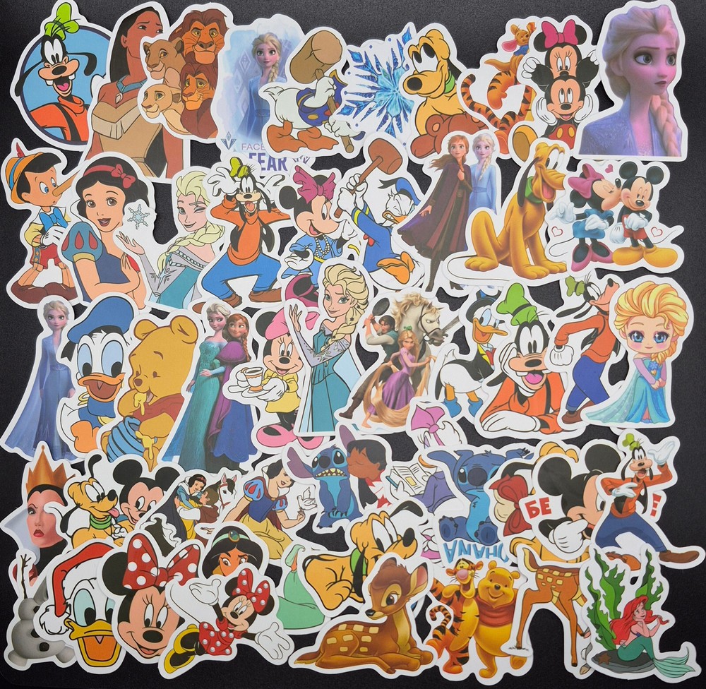 Disney Stickers 25 Pack Random Assortment 2 Inch Disney Characters Sticker Decal