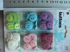 SWEET THREADS Round BUTTONS 6 Bright of 3 Sizes Sm, Med, Lrg – BasicGrey Pri17br
