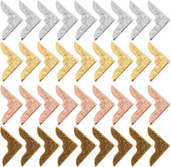 80 Pcs Metal Book Corner Protector, 4 Colors Vintage Iron Book Corner Protector