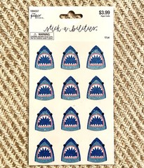The Paper Studio – Glitter Shark Stickers – Set of 12