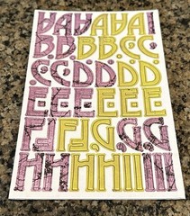 Basic Grey Chip Stickers Alphabet 4 Sheets Purple Green Halloween 1 1/4″