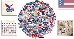 Fun Pack of 50 American Stickers – Perfect for Patriotic Party Decor and Gifts
