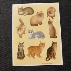 Lot Of 4 Vintage Cat Sticker Sheets Hallmark AGC Dennison Loose Complete Kittens