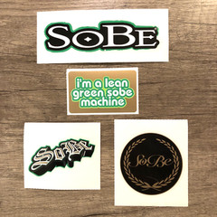 Lot of 4 Vintage Sobe drink Stickers Spellout Dirt Bike Motorcycle Decal 90s Y2K