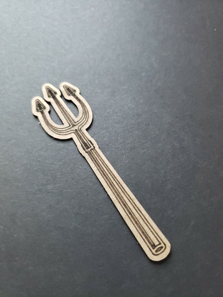 Chipboard Scrapbooking laser scored and cut die cut embellishments Triton fork