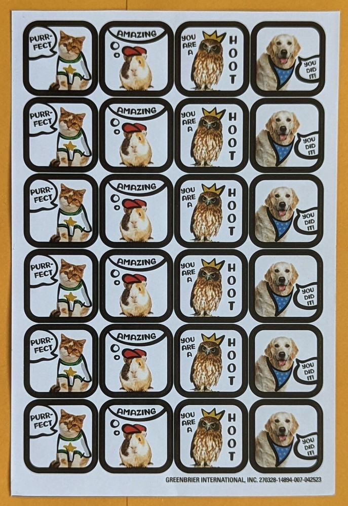 Themed/ Fauna Sticker Sheet.