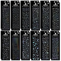 24 Sheets Holographic Korean Deco Stickers Glitter Star Moon Scrapbook