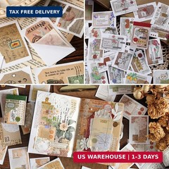 PRSTINCOL 6 Sets 300 Pcs Washi Stickers Book, Vintage Aesthetic Sticker Set for