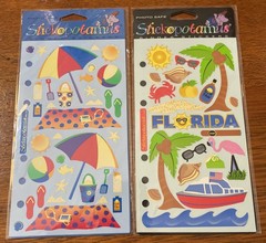 Lot Of 2 New Sealed Stickopotamus Binder Stickers Sheets Beach Vacation Tropical