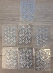 Bulk Lot Assorted Silver Glitter Star Stickers – Craft Decals / 7 Sheets