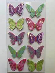 MultiCraft Butterfly Stickers With Foil Accents Multi Colored (2 Pack)