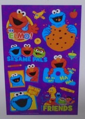 American Greetings Stickers Pad Sesame Street Elmo Cookie Monster 10 Shts 125 Pc